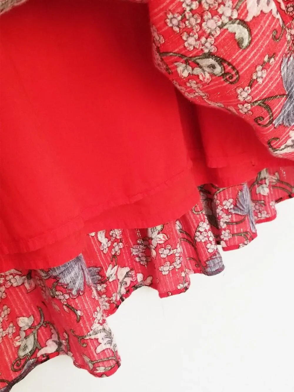 ba&sh Eve Red Floral Metallic Boho Flowy Dress Size 2, US 8 Medium Flowy $235 - Picture 16 of 16